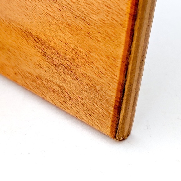 SOLD Vtg Botanical Wood Inlay Wall Hanging, 70s OOAK handmade Wood Craft - Picture 8 of 8